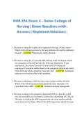 NUR 254 Exam 4 Practice Questions and Answers with Explained Solutions