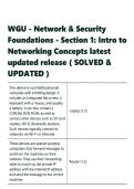 WGU Network and Security Foundations Section 1 Intro to Networking Concepts Exam Questions and Answers