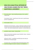 WGU D514 Analytical Methods of Healthcare Leaders Pre-Test Questions and Answers