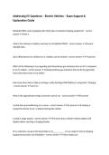 Addressing EV Questions &ndash; Electric Vehicles &ndash; Exam Support & Explanation Guide