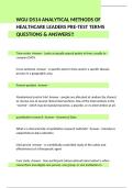 WGU D514 Analytical Methods of Healthcare Leaders Practice Questions Review &vert; Healthcare Leadership Exam Prep
