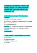 Wisconsin LEAD INSPECTOR CERTIFICATION EXAM QUESTIONS AND CORRECT ANSWERS