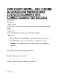 LOWER BODY CUEING &ndash; CSX TRAINING QUESTIONS AND ANSWERS WITH COMPLETE SOLUTIONS 100&percnt; CORRECT GUARANTEED SUCCESS