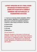 2026-2027 LATEST UPDATED NU 621 FINAL EXAM -&NewLine;ADVANCED PATHOPHYSIOLOGY &vert;&NewLine;COMPLETE EXAM WITH CORRECT&NewLine;ANSWERS AND RATIONALES&period; A&plus;&NewLine;GUARANTEED SUCCESS