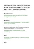 ELECTRICAL SYSTEMS 1 SACA CERTIFICATION&NewLine;ACTUAL SCRIPT 2026 COMPLETE QUESTIONS&NewLine;AND CORRECT ANSWERS GRADED A&plus;