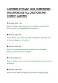 ELECTRICAL SYSTEMS 1 SACA CERTIFICATION&NewLine;EVALUATION 2026 FULL QUESTIONS AND&NewLine;CORRECT ANSWERS&NewLine;