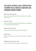 ELECTRICAL SYSTEMS 1 SACA CERTIFICATION&NewLine;EXAMPREP 2026 COMPLETE QUESTIONS AND&NewLine;ANSWERS ALREADY PASSED
