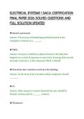ELECTRICAL SYSTEMS 1 SACA CERTIFICATION&NewLine;FINAL PAPER 2026 SOLVED QUESTIONS AND&NewLine;FULL SOLUTION UPDATED&NewLine;