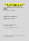 MB 920 Exam UPDATED QUESTIONS &NewLine;AND CORRECT ANSWERS