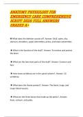 ANATOMY PHYSIOLOGY FOR&NewLine;EMERGENCY CARE COMPREHENSIVE&NewLine;SCRIPT 2026 FULL ANSWERS&NewLine;GRADED A&plus; &NewLine;