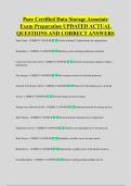 Pure Certified Data Storage Associate &NewLine;Exam Preparation UPDATED ACTUAL &NewLine;QUESTIONS AND CORRECT ANSWERS