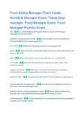Food Safety Manager Practice Exam Flashcards &lpar;ServSafe and Texas Food Manager&rpar;
