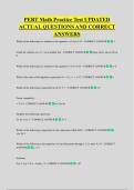 PERT Math Practice Test UPDATED &NewLine;ACTUAL QUESTIONS AND CORRECT &NewLine;ANSWERS