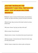 ANATOMY PHYSIOLOGY FOR&NewLine;EMERGENCY CARE FINAL PREPARATION&NewLine;SHEET 2026 DETAILED SOLUTIONS&NewLine;GRADED A&plus; 