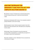 ANATOMY PHYSIOLOGY FOR EMERGENCY CARE PRACTICE SET 2026 COMPLETE SOLUTIONS GRADED A&plus;