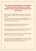 PMHNP EXAM BUNDLE &lpar;LATEST VERSIONS&rpar; QUESTIONS AND CORRECT ANSWERS&lpar;REAL EXAM QUESTIONS AND CORRECT ANSWERS&rpar;AGRADE