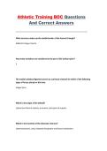 Athletic Training BOC Exam Questions and Correct Answers &ndash; Complete Study Guide