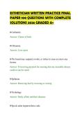 ESTHETICIAN WRITTEN PRACTICE FINAL&NewLine;PAPER 100 QUESTIONS WITH COMPLETE&NewLine;SOLUTIONS 2026 GRADED A&plus;&NewLine;