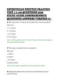 ESTHETICIAN WRITTEN PRACTICE&NewLine;TEST 1 2 100 QUESTIONS 2026&NewLine;STUDY GUIDE COMPREHENSIVE&NewLine;QUESTIONS ANSWERS VERIFIED A&plus;&NewLine;