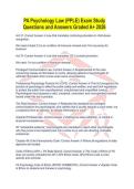 PA Psychology Law &lpar;PPLE&rpar; Exam Study Questions and Answers Graded A&plus; 2026
