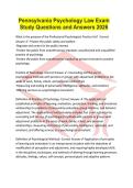 Pennsylvania Psychology Law Exam Study Questions and Answers 2026