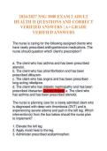2026&sol;2027 NSG 3800 EXAM 2 ADULT&NewLine;HEALTH II QUESTIONS AND CORRECT&NewLine;VERIFIED ANSWERS &vert; A&plus; GRADE&NewLine;VERIFIED ANSWERS