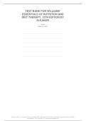 TEST BANK&colon; Williams' Essentials of Nutrition & Diet Therapy&comma; 12th Ed&period; &lpar;Schlenker & Gilbert&rpar; &vert; All Chapters  &vert; Q&A with Rationales&period;