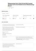 Pathophysiology Quiz 4 EXAM Newest 2026 Complete Questions and Correct Detailed Answers Pathophysiology Quiz &num;4