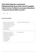 WGU D236 Objective Assessment Pathophysiology Exam fully solved & updated &lpar;latest version verified for accuracy&rpar; &lpar;Questions &plus; Answers&rpar; Solved 100&percnt; Correct&excl;&excl;