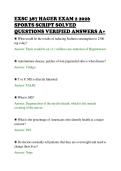 EXSC 387 HAGER EXAM 2 2026&NewLine;SPORTS SCRIPT SOLVED&NewLine;QUESTIONS VERIFIED ANSWERS A&plus;