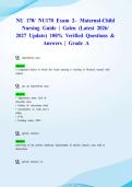 NU 170&sol; NU170 Exam 2 &ndash; Maternal-Child Nursing Guide&vert; Galen &lpar;Latest 2026&sol; 2027 Update&rpar; 100&percnt; Verified Questions & Answers &vert; Grade A