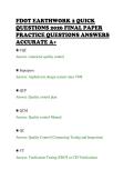 FDOT EARTHWORK 2 QUICK&NewLine;QUESTIONS 2026 FINAL PAPER&NewLine;PRACTICE QUESTIONS ANSWERS&NewLine;ACCURATE A&plus;&NewLine;