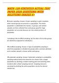 MATH 120 STATISTICS ACTUAL TEST PAPER 2026 QUESTIONS WITH SOLUTIONS GRADED A
