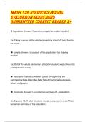 MATH 120 STATISTICS ACTUAL EVALUATION GUIDE 2026 GUARANTEED CORRECT GRADED A&period;