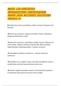 MATH 120 STATISTICS&NewLine;INTRODUCTORY CERTIFICATION&NewLine;PAPER 2026 ACCURATE SOLUTIONS&NewLine;GRADED A&plus;