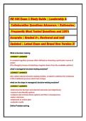 NR 446 Exam 1 Study Guide &vert; Leadership &&NewLine; Collaboration Questions &Answers &plus; Rationales&vert;&NewLine; Frequently Most Tested Questions and 100&percnt; &NewLine;Accurate &vert; Graded A&plus;&comma; Reviewed and well &NewLine;Updated &vert; Latest Exam and Brand New Version &excl;&excl;&excl;&NewLine;