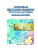 SOLUTION MANUAL&NewLine;Finite Mathematics & Its Applications&NewLine;13th Edition by Larry J&period; Goldstein&comma;&NewLine;Chapters 1 - 12&comma; Complete