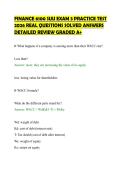 FINANCE 6100 SUU EXAM 3 PRACTICE TEST&NewLine;2026 REAL QUESTIONS SOLVED ANSWERS&NewLine;DETAILED REVIEW GRADED A&plus;