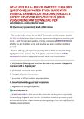 MCAT 2026 FULL-LENGTH PRACTICE EXAM &lpar;200 QUESTIONS&rpar; &vert; UPDATED STUDY GUIDE WITH VERIFIED ANSWERS&comma; DETAILED RATIONALES & EXPERT-REVIEWED EXPLANATIONS &vert; JANUARY 2026 VERSION &lpar;INSTANT DOWNLOAD PDF&rpar;