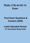 TExES &lpar;178&rpar; Art EC-12 Exam Practice Questions&comma; Study Guide & Texas Art Teacher Certification Preparation &lpar;2026 Updated&rpar;