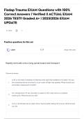 Fisdap Trauma EXAM Questions with 100&percnt; Correct Answers &vert; Verified &vert;&vert; ACTUAL EXAM 2026 TEST&excl;&excl; Graded A&plus; &vert; 2025&vert;2026 EXAM UPDATE