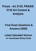 Praxis 5135 Art Content & Analysis Exam Practice Questions&comma; Study Guide & Certification Preparation &lpar;2026 Updated&rpar;
