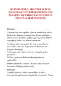 ILLINOIS PUBLIC ADJUSTER ACTUAL &NewLine;EXAM 2026 COMPLETE QUESTIONS AND &NewLine;DETAILED SOLUTIONS LATEST UPDATE &NewLine;THIS YEAR JUST RELEASED