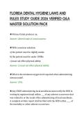 FLORIDA DENTAL HYGIENE LAWS AND&NewLine;RULES STUDY GUIDE 2026 VERIFIED Q&A&NewLine;MASTER SOLUTION PACK&NewLine;