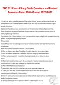 SHS 311 Exam 4 Study Guide Questions and Revised Answers &ndash; Rated 100&percnt; Correct 2026&sol;2027
