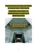 Criminal Justice in Canada 6th Edition by Colin H&period; Goff Test Bank &vert; Verified Chapters 1&ndash;12 Questions and Answers