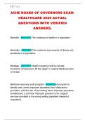 ACHE BOARD OF GOVERNORS EXAM&NewLine;HEALTHCARE 2026 ACTUAL &NewLine;QUESTIONS WITH VERIFIED &NewLine;ANSWERS&period;