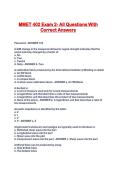 MMET 402 Exam 2- All Questions With Correct Answers
