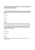 NR 103&colon; Transition to the Nursing Profession - Week 6 Comprehensive&NewLine;Quiz 2026 &vert;Chamberlain College