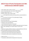 SHS 311 Exam 2 Practice Test Questions and 100&percnt; Verified Answers 2026&sol;2027 Updated 